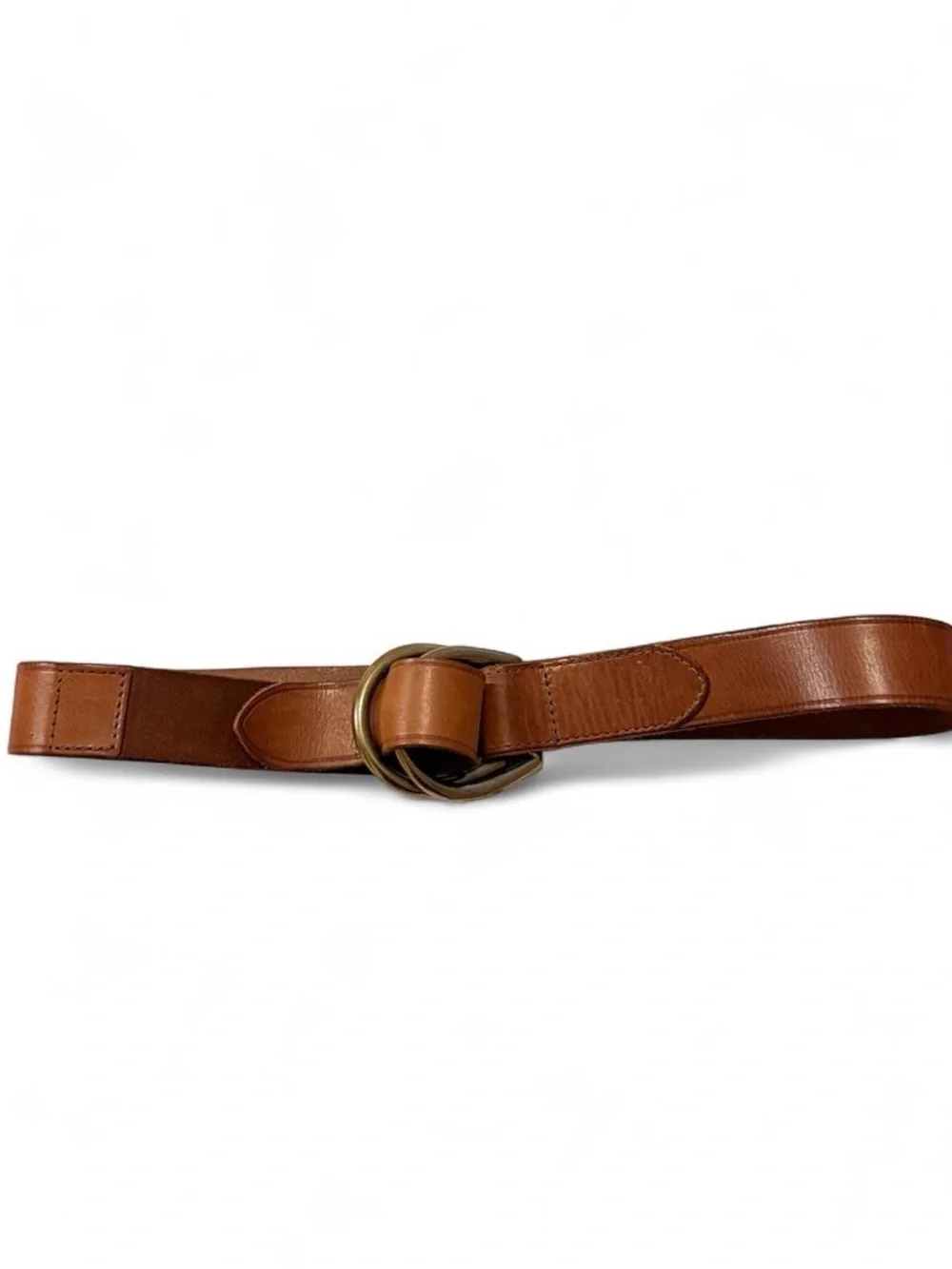 American Living Brown Leather Double-Ring Belt